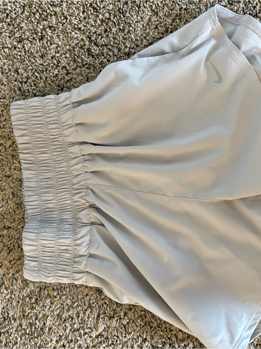 Nike Light Gray Performance Shorts with Elastic Waistband